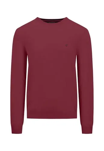 FYNCH-HATTON Pullover aus Merino-Kaschmir - Ruby Red, XXL - Hochwertiger Herrenpullover aus Merino-Kaschmir mit Rundhalsausschnitt, bietet unvergleichlichen Komfort und Stil für jeden Anlass.