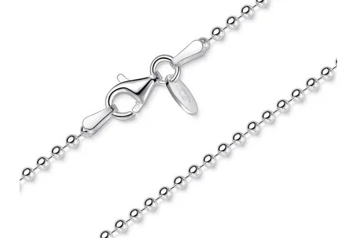 Kugelkette 2mm aus 925 Silber - wählbare Längen - Elegante hochglanzpolierte Kugelkette aus echt 925 Sterlingsilber, in Längen von 40-100cm erhältlich. Ideal für Anhänger und perfekt für jeden Anlass.