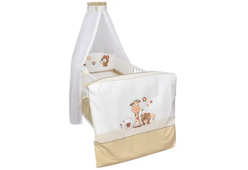 Baby-Delux Babybettwäsche Baby Bettwäsche Set 4-Tlg. Nestchen Chiffonhimmel, Baumwolle, 4 teilig, Bettset für Babybetten 140x70 & 120x60 verschiedene Designs
