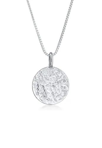 Kuzzoi Herren Silber Halskette mit Coin Anhänger - Hochwertige 925 Sterling Silber Kette für Männer, handgearbeitet mit antik strukturiertem Coin Anhänger, ideal für lässige Freizeit Looks und perfekt als Geschenk.