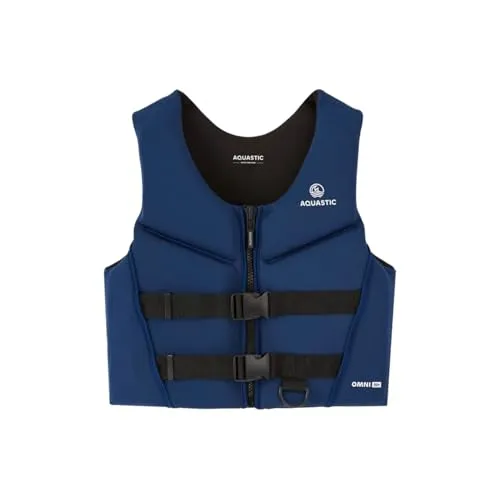 AQUASTIC Omni 50N - Belay Vest - Hochwertiges Neopren, EN ISO 12402-5, ideal für SUP, Kajak und Schlauchboot, leicht und komfortabel (Blau, XXL)