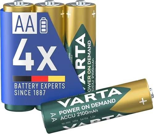 VARTA AA Akkus, 4 Stück, 2100 mAh, wiederaufladbar von VARTA