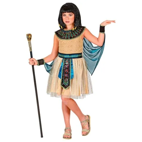 W WIDMANN MILANO Party Fashion - Kinderkostüm ägyptische Königin, ideal für Fasching und Karneval, inklusive Kleid und Umhang