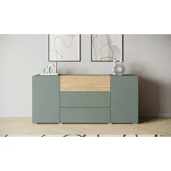 Sideboard 150cm Berlin 150 Salbeigrün/Eichefarben