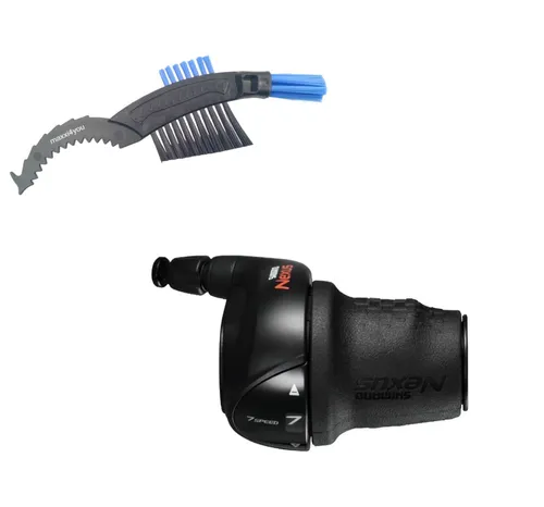 SHIMANO Nexus SL-C3000 Drehgriffschalter 7-Gang schwarz inkl. Schaltzug - Der SHIMANO Nexus SL-C3000 Drehgriffschalter ermöglicht müheloses Schalten von 7 Gängen direkt am Lenker. Ideal für City- und Trekkingräder, inklusive passendem Schaltzug für eine einfache Installation.
