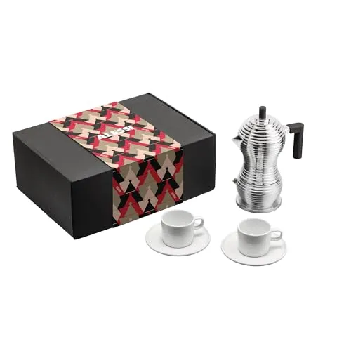 Alessi Coffee MDL02BSET – Pulcina-Kaffeemaschine mit 2 Tassen - Espresso- & Kaffeemaschinen: Genießen Sie perfekten Kaffee mit der innovativen Pulcina-Kaffeemaschine, die die Extraktion optimiert und tropffreies Ausgießen garantiert.