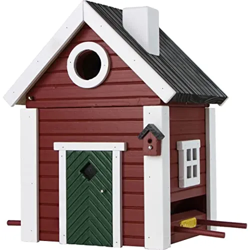 Wildlife Garden WG101 Multiholk Schwedenkate - Kombiniertes Vogelhaus und Futterspender - Nistkästen: Vielseitiger Multiholk aus Massivholz, der sich einfach in einen Futterspender verwandeln lässt. Umweltfreundliche Gestaltung und einfache Reinigung für Vogelbeobachtung und -pflege.