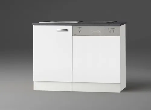 Küchen Spülenschrank Set mit Arbeitsplatte Lagos SPGSSET-9 in weiß 110 cm breit