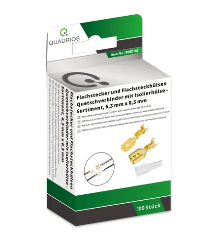QUAD 1908C183 Flachstecker-huelsen Set 0.5 x 6.3 mm/0.5 -1.5 mm² 100 Stk
