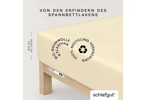Schlafgut Spannbetttuch Pure, Hellgelb, 140-160x200-220 cm - Bettlaken in Hellgelb, klimaregulierend und bügelfrei, für angenehmen Schlaf und allergikerfreundliche Hygiene.