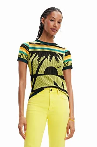 DESIGUAL MAGLIA DONNA GIALLO von Desigual