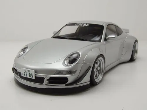 Porsche 911 RWB 997 Modellauto 1:18 - Silber - Modellauto im Maßstab 1:18 aus Die-Cast-Material, detailgetreu und ideal für Sammler. Mit OVP und in sportlichem Silber, perfekt für Porsche-Liebhaber.