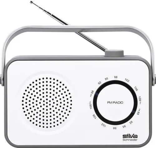 Silva-Schneider M 295 Tragbares Retro-Radio - Trendiges Kofferradio im Retro-Design, UKW-FM, große Teleskop-Antenne und schwenkbarer Tragegriff