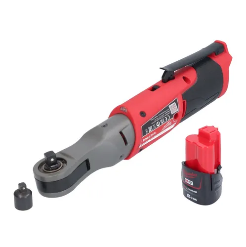 Milwaukee M12 FIR38-201 Akku Ratsche 12 V 75 Nm - Kompakter Schlagschrauber mit 75 Nm Drehmoment, ideal für vielseitige Anwendungen. Inklusive 2,0 Ah Lithium-Ionen Akku für zuverlässigen Einsatz.