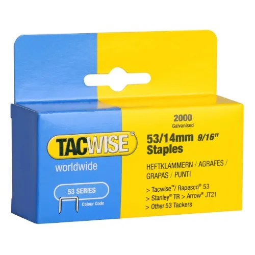 Tacwise 0338 Typ 53 / 14 mm Verzinkte Heftklammern, 2000 Stück