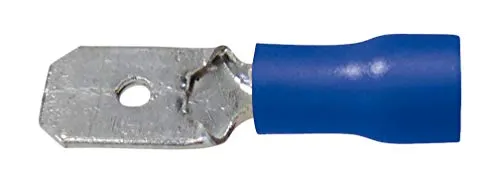 50er Set Flachstecker Blau, 6,35x0,8mm, 1,5-2,5mm²