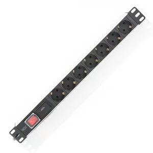 Digitus DN-95407 19 Zoll Netzwerkschrank-Steckdosenleiste - Steckdosen & Zubehör - Optimierte 1 HE Steckdosenleiste für 19