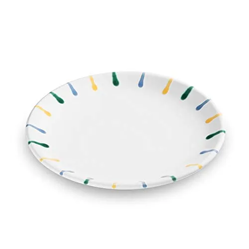GMUNDNER KERAMIK Dessertteller Buntgeflammt 20 cm - Hochwertiger handgemachter Dessertteller aus Österreich, einzigartiges buntgeflammt Design, spülmaschinen- und mikrowellengeeignet – ideal für stilvolle Anlässe.