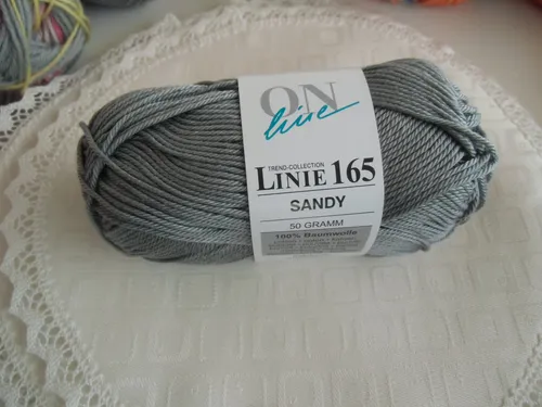 Linie 165 SANDY Fb.81 mittelgrau- ONline - 100 % Baumwolle zum Stricken + Häkeln