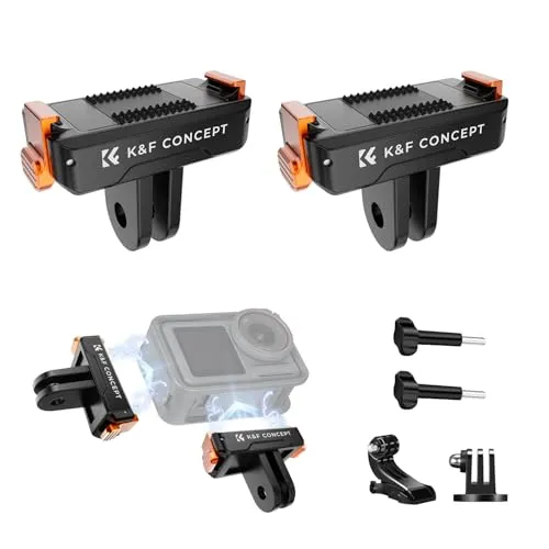 K&F CONCEPT 2er Pack Magnetische Schnellverschluss Adapterhalterung für DJI Osmo Action 5 Pro, Magnethalterung mit 1/4