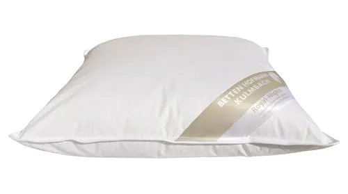 Hofmann Kopfkissen 45x45 cm – Feder- und Daunenkissen - Prall gefülltes Kleinkissen mit 450 g Füllung aus 70% Federn und 30% Daunen, ideal für besten Schlafkomfort. Waschbar bis 60°C und trocknergeeignet, mit Öko-Tex Standard 100 zertifiziert.