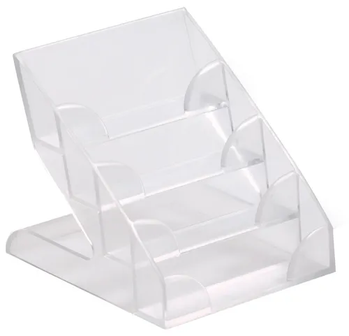 DURABLE Visitenkarten Aufsteller Hartplastik mit 4 Fächern glasklar