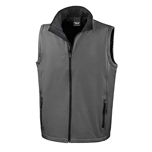 Ergebnis R232M Softshell, bedruckbar, Bodywarmer, Unisex, R232M, Carbon / Schwarz, XL