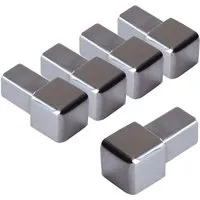 Dalsys 5x Endstück für Fliesenschiene 8mm, Quadratprofil - Fliesenrahmen – Optimaler Kantenschutz aus poliertem Edelstahl, rostfrei und langlebig, ideal für Innen- und Außenecken.