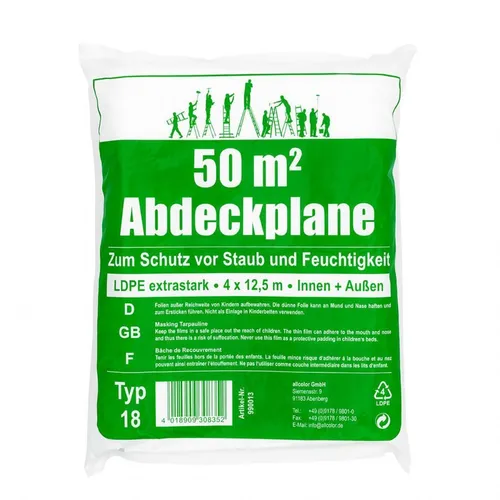 LDPE-Maler-Abdeckplane 4 x 12,5m Typ 18