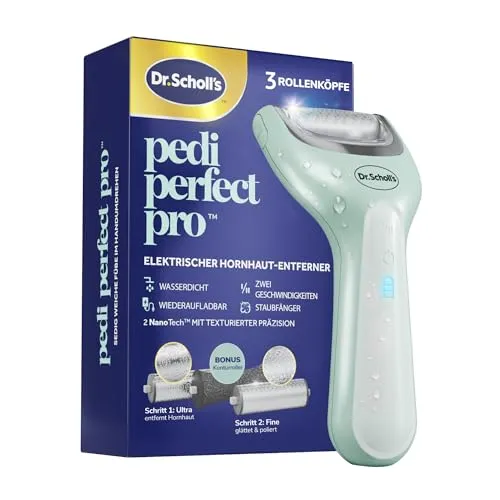 Produktbild Dr. Scholl’s Pedi Perfect Pro – Elektrischer Fußhornhautentferner mit 3 Rollenköpfen