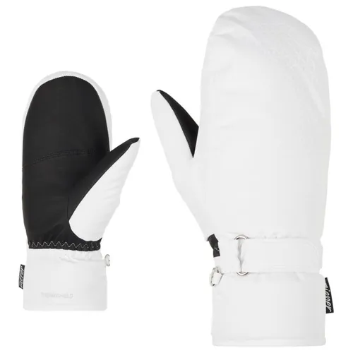 Ziener Kisari-z AS Mitten Glove Lady - Stilvolle Skifäustlinge für Damen - Funktionale Handschuhe für Skitourengeher, wasser- und winddicht mit umweltfreundlicher Herstellung aus recyceltem Material. Perfekt für kalte Tage und einen femininen Look.