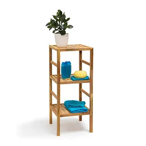Relaxdays Badregal Holz - Walnuss 3-5 Ablagen - Standregal aus edlem Walnussholz in verschiedenen Größen (3, 4 oder 5 Etagen) für einen natürlichen skandinavischen Stil. Ideal für Bad, Küche oder Flur und bietet praktischen Stauraum.