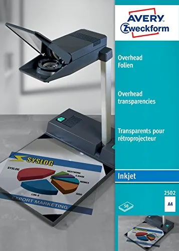 Zweckform 2502 A4 Inkjetfolien - Transparent - Folien für Inkjetdrucker, mit Spezialbeschichtung für schnelle Farbaufnahme ohne Verschmieren. Ideal für hochwertige Präsentationen und stapelverarbeitbar.