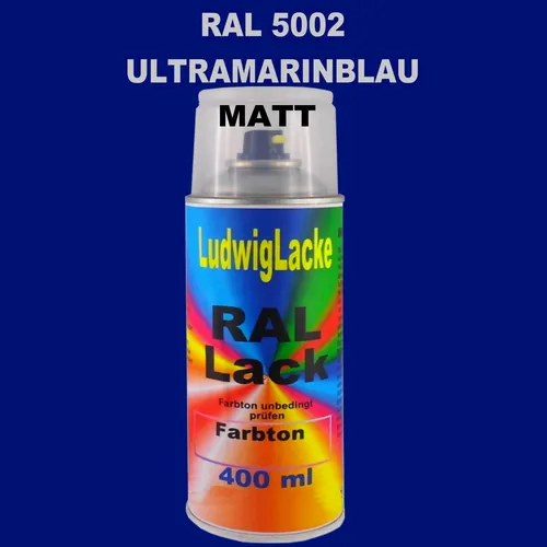 Ral Spraydose MATT 5002 Ultramarinblau 400ml für Metall Holz Glas
