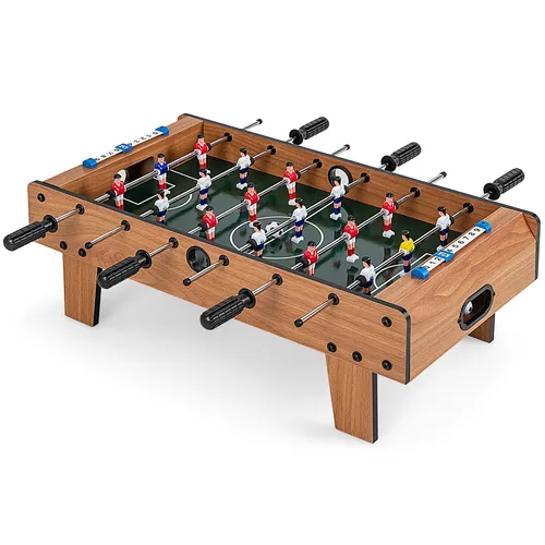 Mini Tischkicker Kickertisch für Kinder - Design Tischkicker aus Holz in Braun, ideal für Familien und kleine Spielrunden, bringt Spaß in jedes Zuhause!