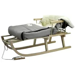 Holzschlitten Kinderschlitten aus Buchenholz mit Rückenlehne