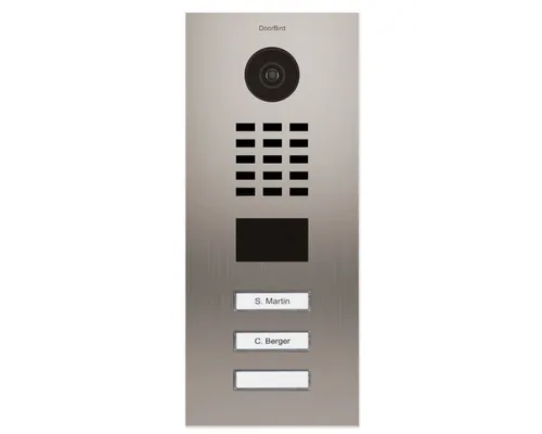 DoorBird Video-Türsprechanlage D2103V mit 3 Klingeltasten - Intelligente Video-Türstation für den Außenbereich mit HD-Video und App-Steuerung. Sicherheit und Komfort für Ihr Zuhause – immer informiert, wenn es an der Tür klingelt.