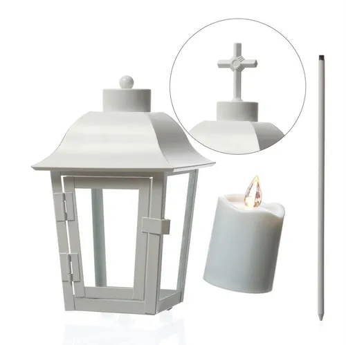 MARELIDA LED Laterne Grablaterne mit wechselbaren Spitzen in weiß von Marelida