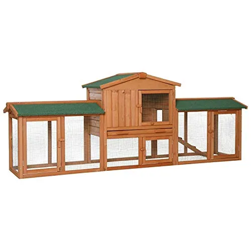 lionto Kleintierstall - Wetterfester Kaninchenstall mit 2 Etagen - Ställe für Outdoor & Indoor, ideal für artgerechte Tierhaltung, wetterfest und mit praktischem Aufbau, perfekte Lösung für Kaninchen und andere Kleintiere.