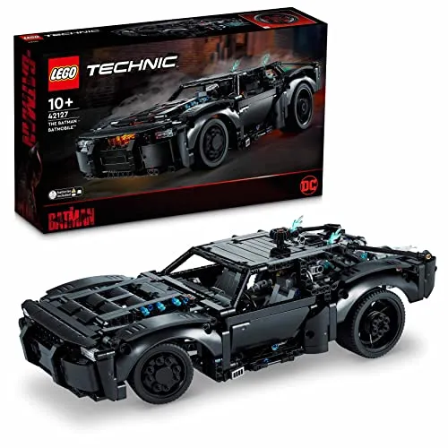 LEGO 42127 Technic BATMANS BATMOBIL - Bauspielzeugset mit lebensechter Nachbildung des BATMOBIL aus dem Batman-Film 2022, inklusive 2 Leuchtsteinen und vielen beweglichen Teilen für interaktiven Spielspaß.