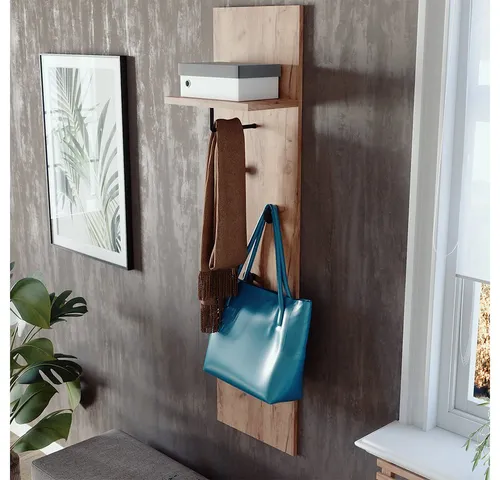 Vicco Wandgarderobe Siri, Goldkraft Eiche, 36 x 135 cm in gold von Vicco