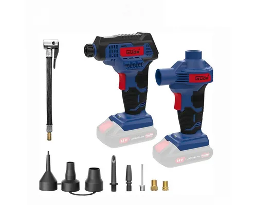 Güde 18V Akku Kompressor KLS 18-0 - Flexibles Luftpumpenset - Druckluftgeräte: Leistungsstarker Kompressor und Luftpumpe mit Auto-Abschaltung und LED-Arbeitsleuchte, ideal für Reifen und aufblasbare Artikel, ohne Akkupack.