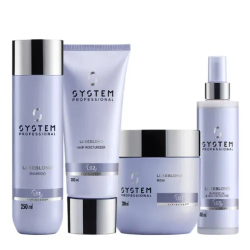 System Professional LuxeBlond Set – Shampoo, Conditioner & Maske - Haarpflege-Set für alle Haartypen mit feuchtigkeitsspendenden Eigenschaften. Ideal zur Pflege und zum Schutz von coloriertem Haar. In praktischer Jumbo-Größe für langanhaltende Anwendung.