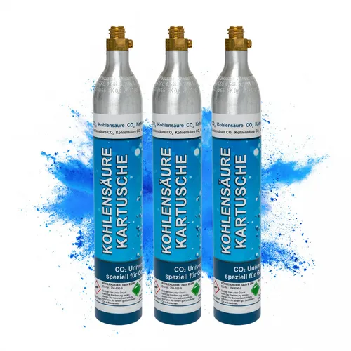 Bluecraft 3x CO2-Kartusche 425g für Sprudelwasser - Motorradreifen und mehr: Umweltschonende CO2-Kartusche für bis zu 180 Liter spritziges Wasser, kompatibel mit gängigen Wassersprudlern und in Deutschland abgefüllt.