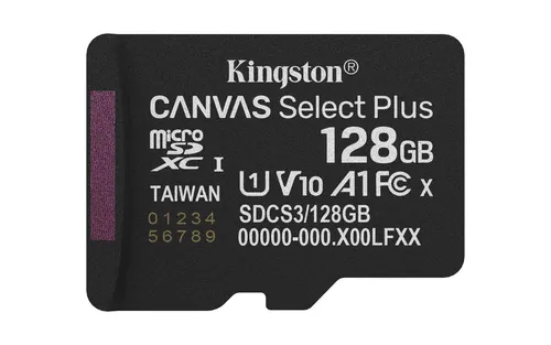 Kingston Canvas Select Plus 128 GB - Hochgeschwindigkeits-Flash-Speicherkarte - Die Kingston Canvas Select Plus 128 GB Flash-Speicherkarte bietet hohe Geschwindigkeiten für schnelle Datenübertragungen und ist ideal für Foto- und Videografie. Perfekt für den professionellen Einsatz.