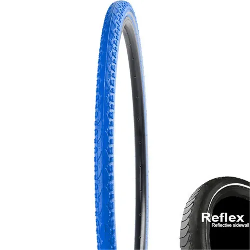 Kenda 40-622 Khan K-935 Drahtreifen, Reflex blau - Premium Fahrradreifen für Trekking, bietet Komfort durch breiten Mittelsteg und hervorragenden Grip dank seitlicher Stollen. Ideal für Vorder- und Hinterrad, Größe ETRTO 40-622.