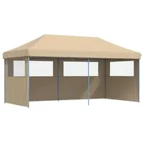 vidaXL Faltbares Pop-Up Partyzelt mit 3 Seitenteilen Beige von vidaXL