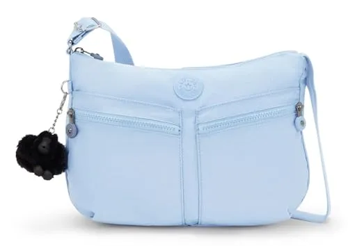 Kipling IZELLAH Mittelgroße Umhängetasche, Blau - Umhängetasche mit viel Stauraum, inklusive Reißverschlussfächern und Schlüsselclip, ideal für den Alltag und stilvoll unterwegs.
