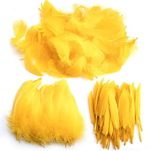 Pveath Federn zum Basteln, 250 Stück, farbige Federn, auffallende Federn zum Basteln, Traumfänger, natürliche Handwerksfedern für Hochzeit, Party, Dekorationen (3 Größen)