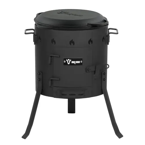 BBQ-Toro Gusseisen Kazan Ø 35 cm | 6,9 L Gusstopf - Außenküchen: Vielseitiger Feuerofen für Grillen und Kochen, ideal für Gulasch, Plov und mehr. Robustes Gusseisen sorgt für gleichmäßige Hitzeverteilung.